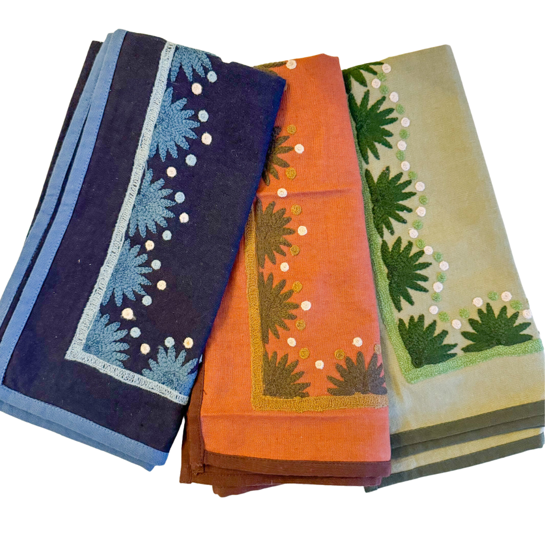 Starburst Embroidered Napkins, Set of Four
