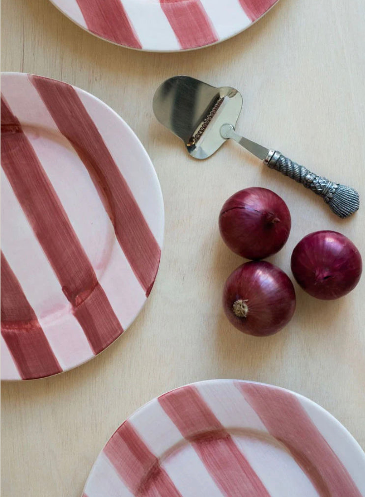 Striped Hand Painted Dinner Plate