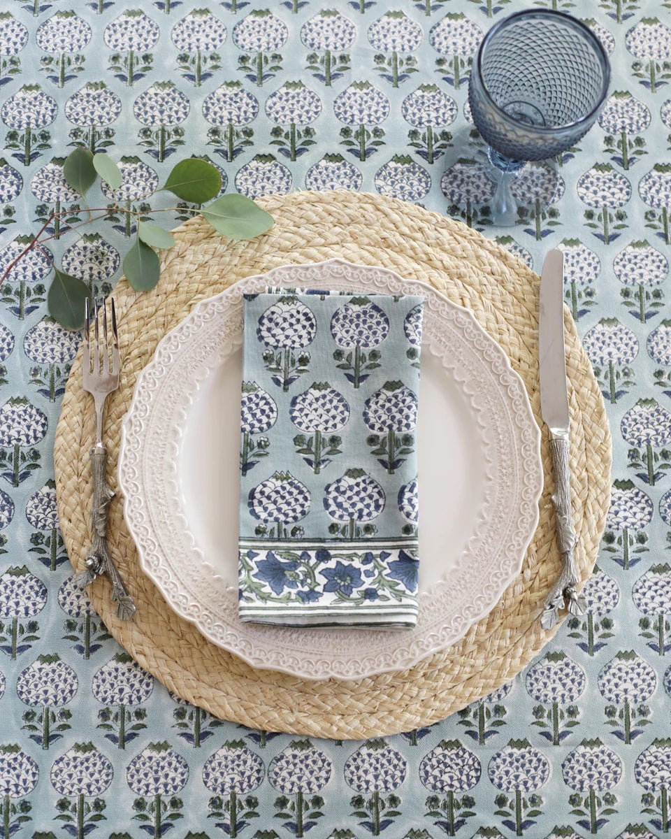 Granada Stone Blue Tablecloth