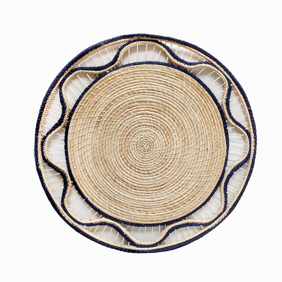 Wave Placemat in Navy, Set of 4