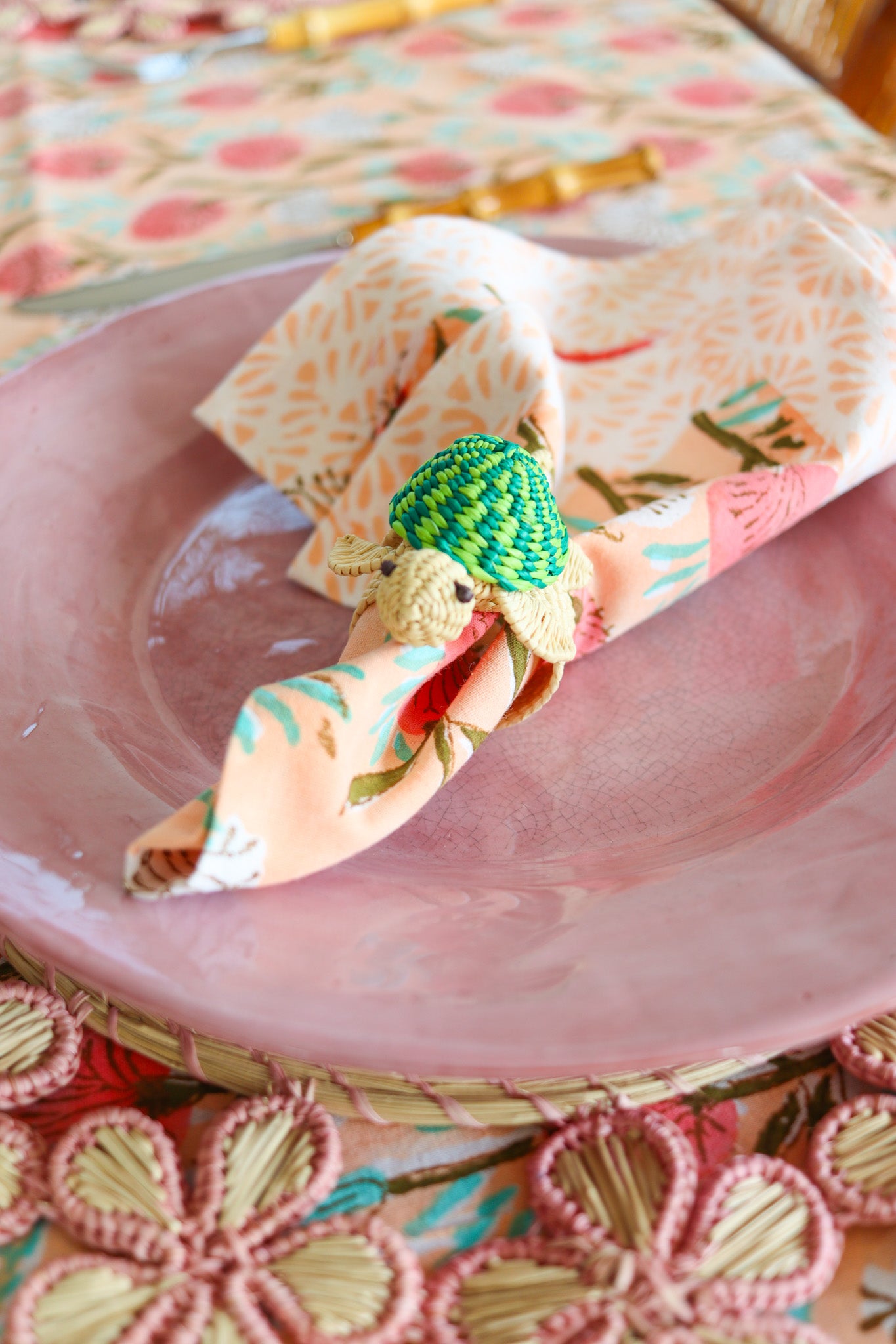Tortuga the Turtle Napkin Ring Set of Two