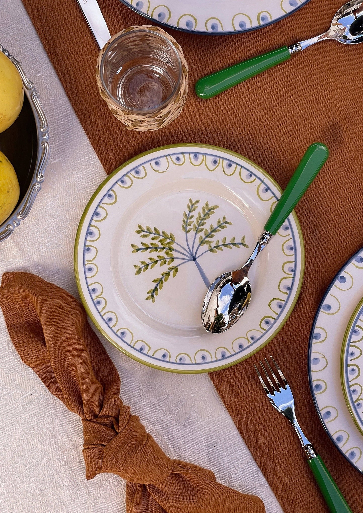 Coqueiro Hand-Painted Dessert Plate