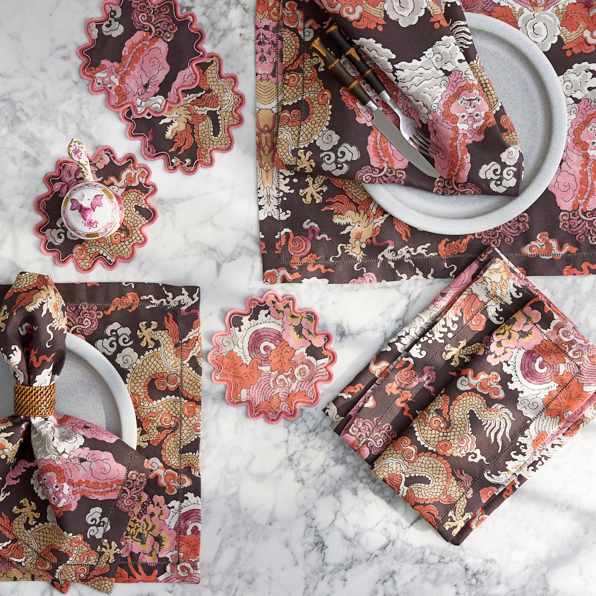 Magic Mountain Tablecloth Chocolate Persimmon