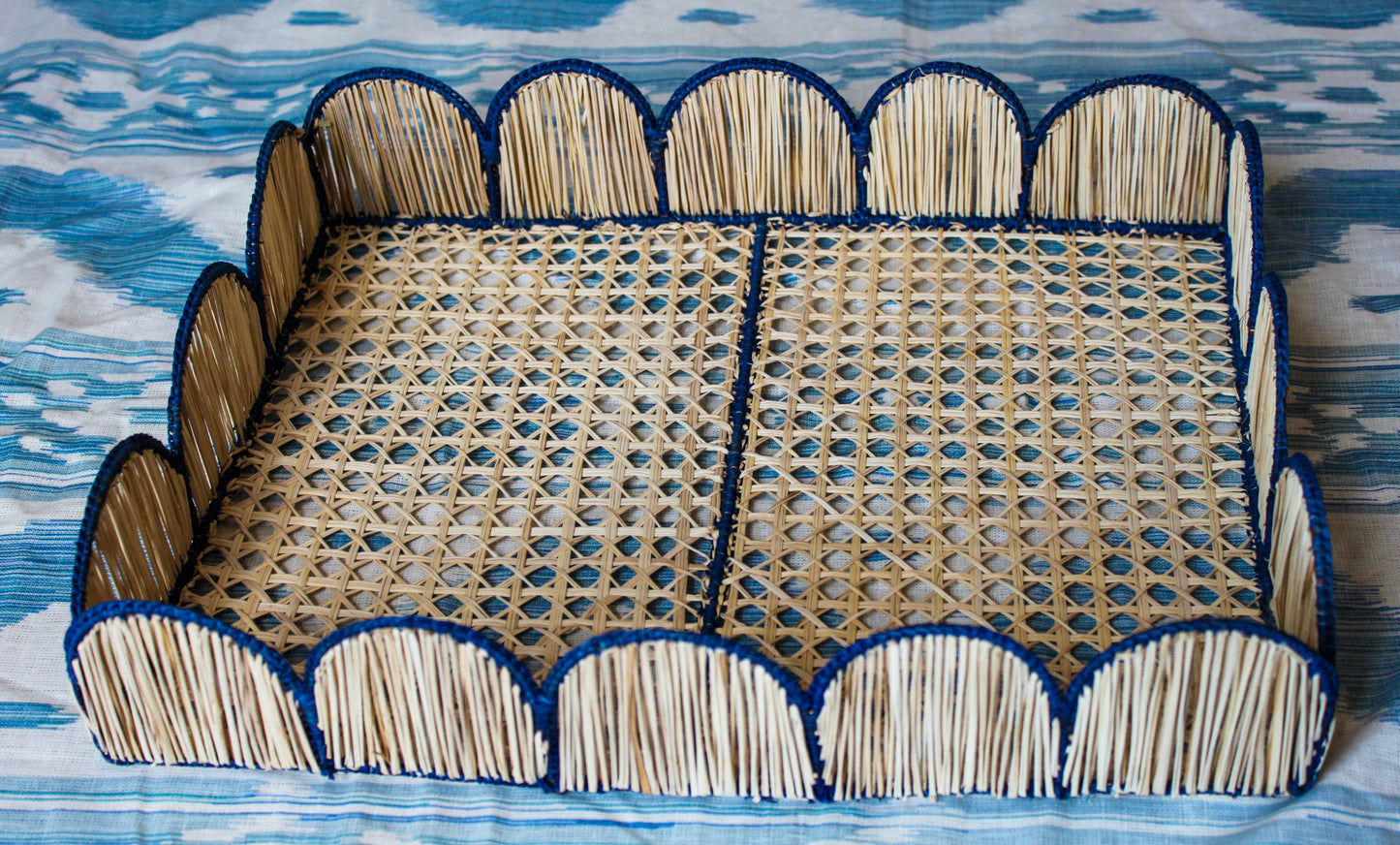 Margaret Tray with Navy Border