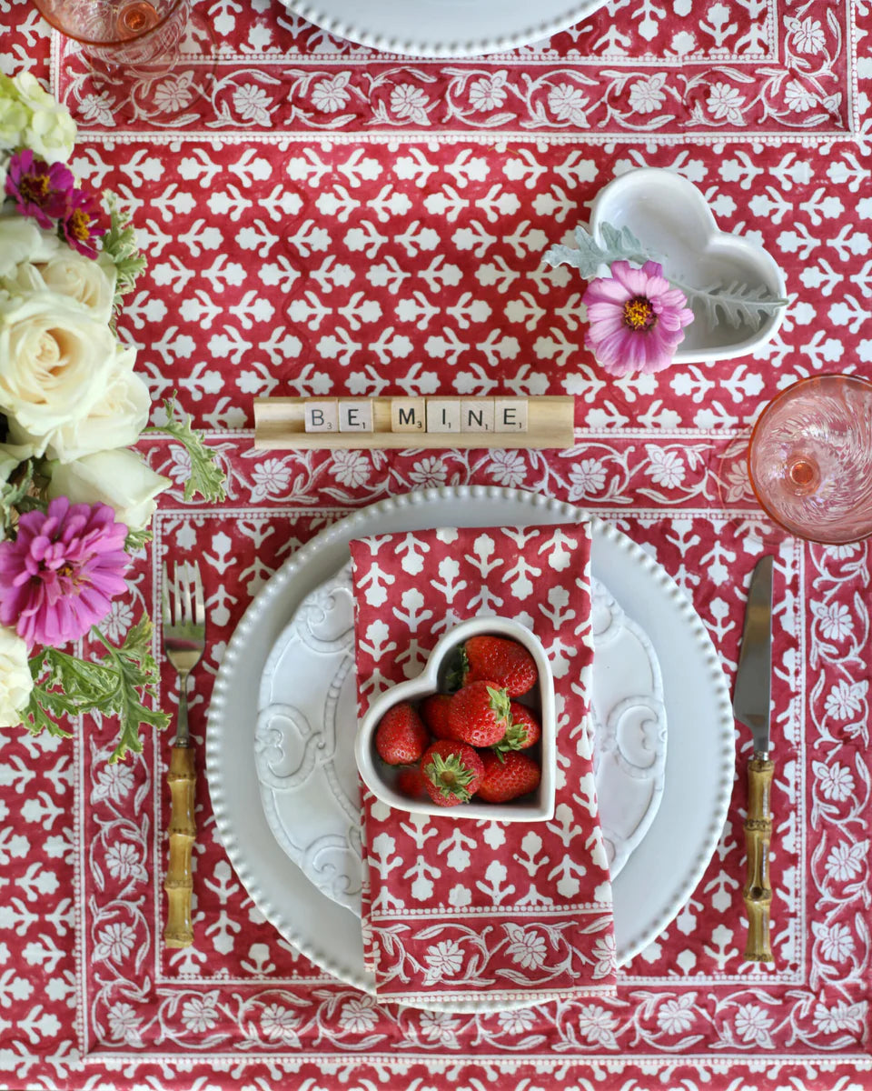 Charlotte Red Berry Tablecloth