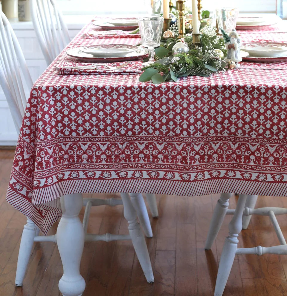 Charlotte Red Berry Tablecloth