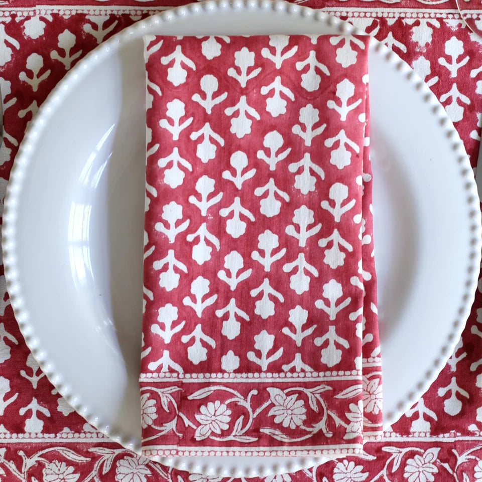Charlotte Red Berry Napkins, Set of Four