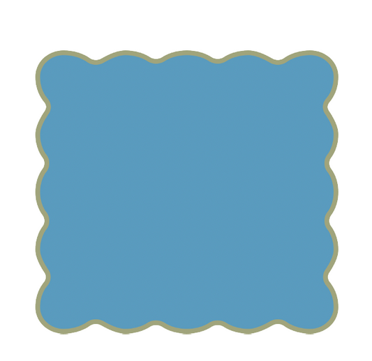 Blue Scalloped Games Table Topper