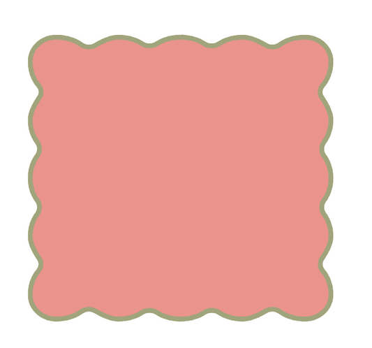 Coral Scalloped Games Table Topper
