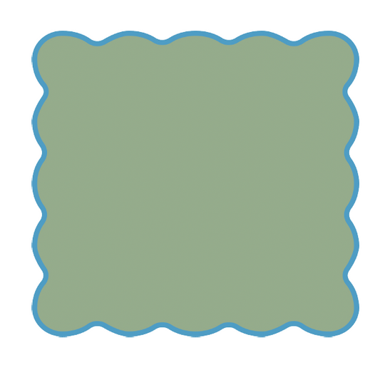 Green Scalloped Games Table Topper
