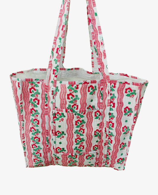 Morris Stripe Tote Poppy